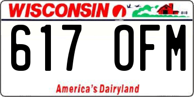 WI license plate 617OFM