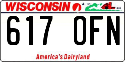 WI license plate 617OFN