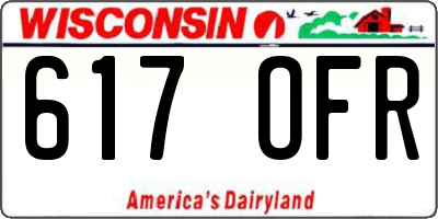 WI license plate 617OFR