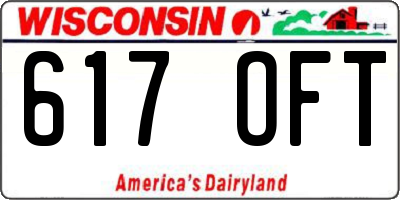 WI license plate 617OFT