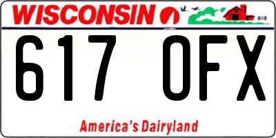 WI license plate 617OFX