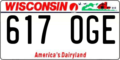 WI license plate 617OGE