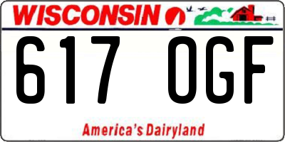 WI license plate 617OGF
