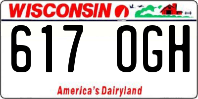 WI license plate 617OGH