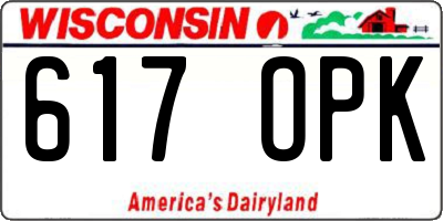 WI license plate 617OPK