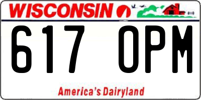 WI license plate 617OPM