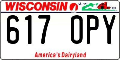 WI license plate 617OPY
