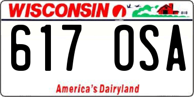 WI license plate 617OSA