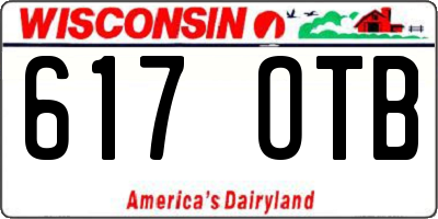 WI license plate 617OTB