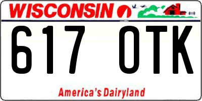 WI license plate 617OTK