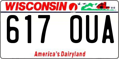 WI license plate 617OUA