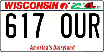 WI license plate 617OUR