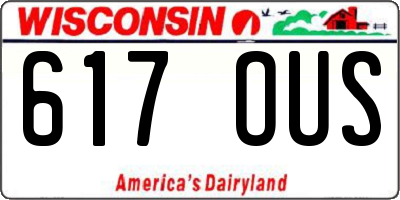 WI license plate 617OUS