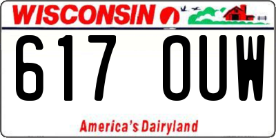WI license plate 617OUW
