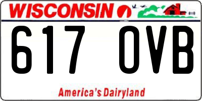 WI license plate 617OVB