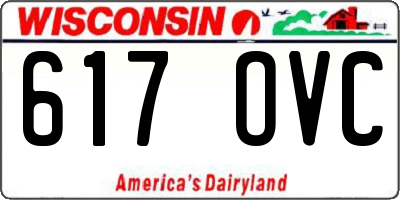 WI license plate 617OVC
