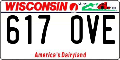 WI license plate 617OVE