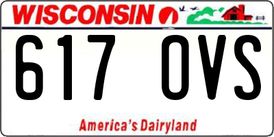WI license plate 617OVS