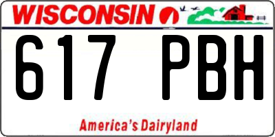 WI license plate 617PBH