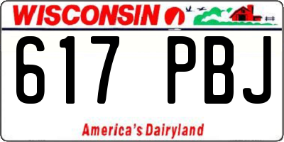 WI license plate 617PBJ
