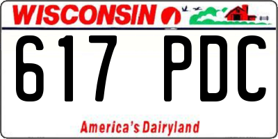 WI license plate 617PDC