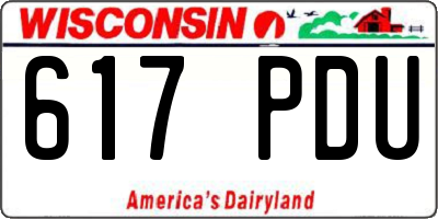 WI license plate 617PDU
