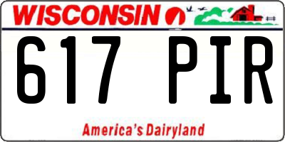WI license plate 617PIR