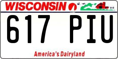 WI license plate 617PIU