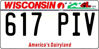 WI license plate 617PIV