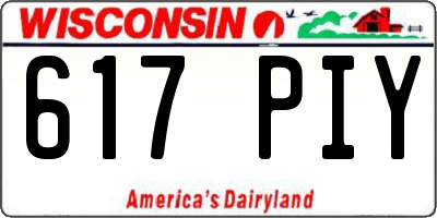 WI license plate 617PIY