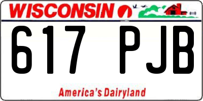 WI license plate 617PJB