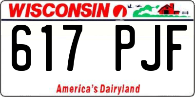 WI license plate 617PJF