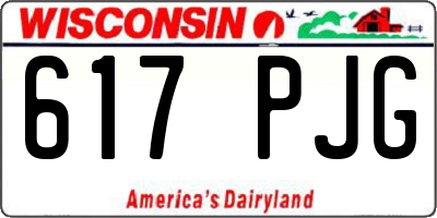 WI license plate 617PJG