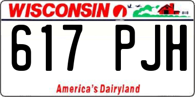 WI license plate 617PJH