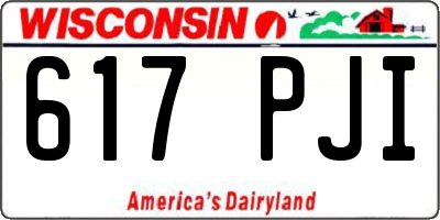 WI license plate 617PJI