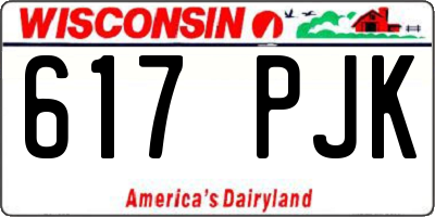 WI license plate 617PJK