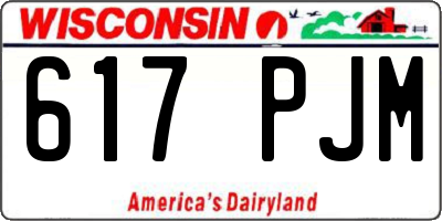 WI license plate 617PJM