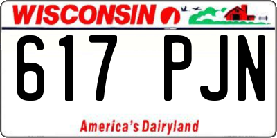 WI license plate 617PJN