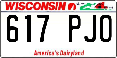 WI license plate 617PJO