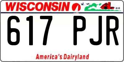 WI license plate 617PJR