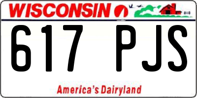 WI license plate 617PJS