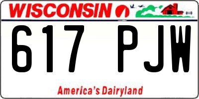 WI license plate 617PJW