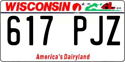 WI license plate 617PJZ