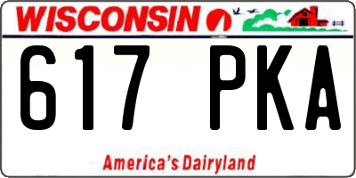 WI license plate 617PKA