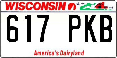 WI license plate 617PKB