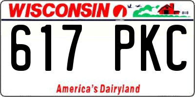 WI license plate 617PKC