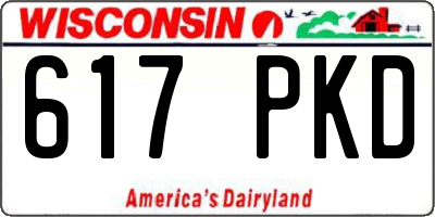 WI license plate 617PKD