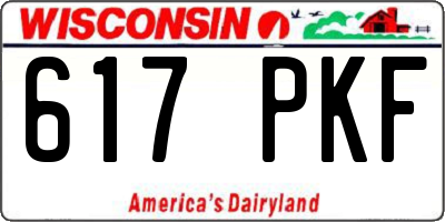 WI license plate 617PKF