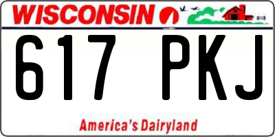 WI license plate 617PKJ
