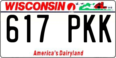 WI license plate 617PKK